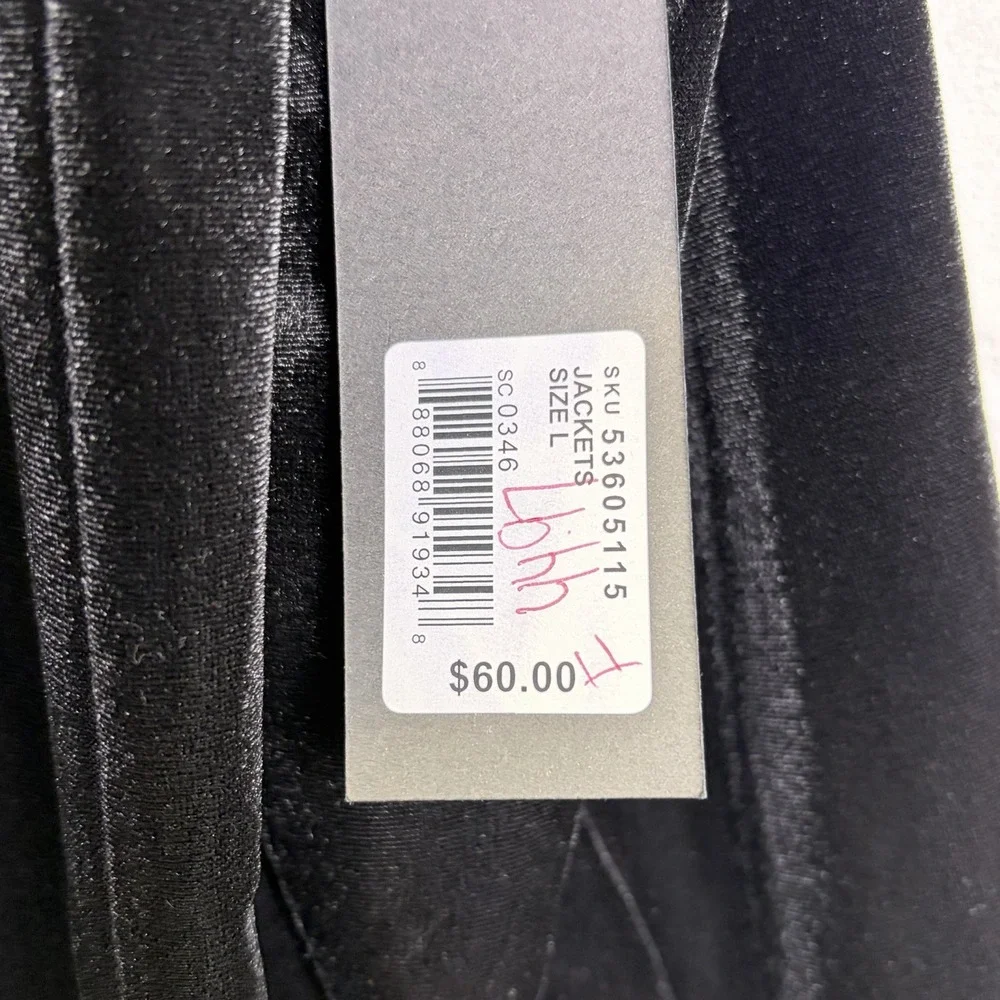 GNW NWT Woman's Velvet Velour Blazer Jacket Size‎ L Black Event Elegant Classy